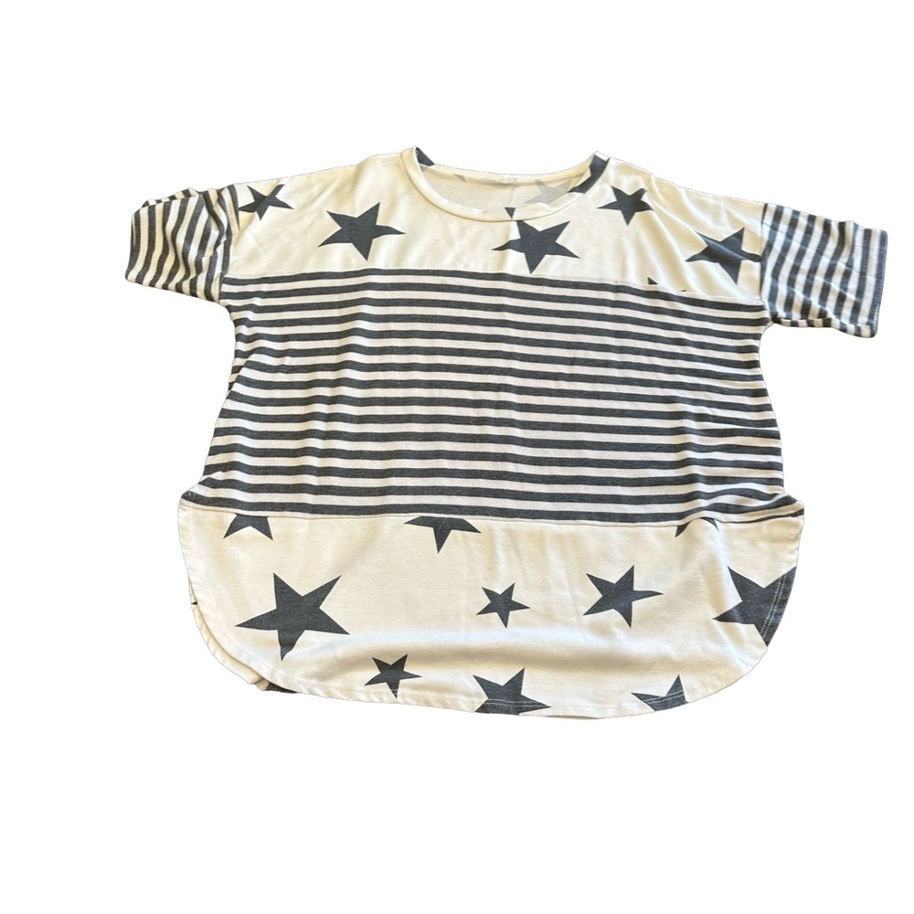Striped and Star Patterned T-Shirt